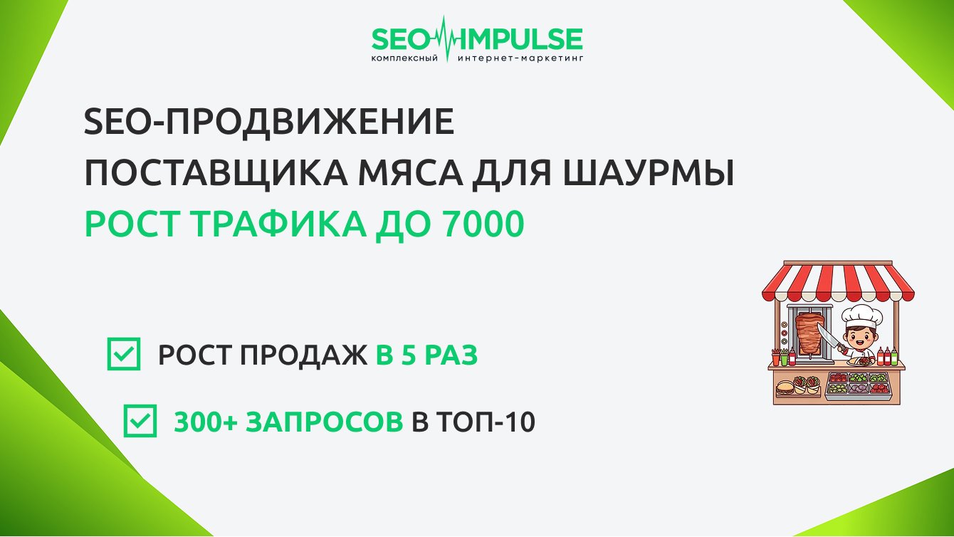 SEO-продвижение  поставщика мяса для шаурмы: рост трафика до 7000