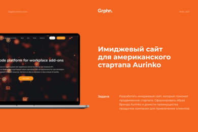 Имиджевый сайт для американского стартапа Aurinko