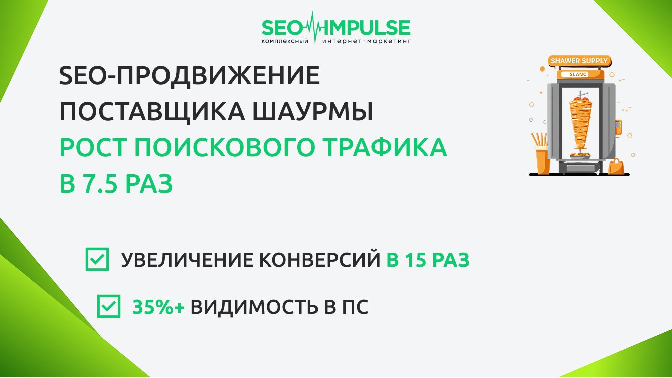 SEO-продвижение поставщика шаурмы: рост поискового трафика  в 7.5 раз