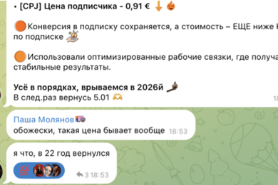 Кейс Паши Молянова — как мы привлекаем подписчиков Паше по 1,2 евро через Telegram ADS.