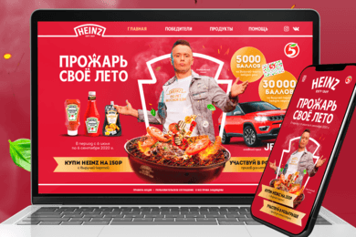 Промо-сайты для федеральных рекламных акций Heinz в сетях «Магнит» и «Пятёрочка»