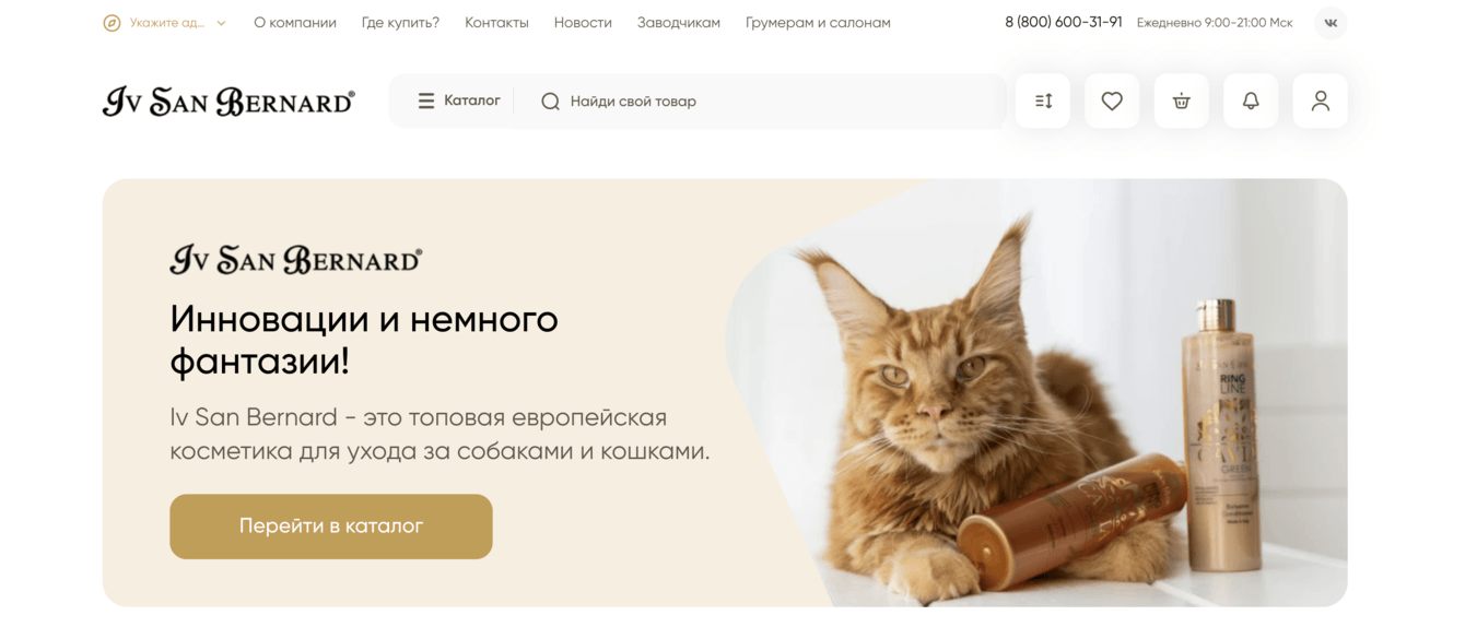 Разработка сайта Iv San Bernard