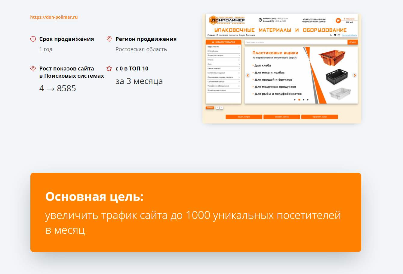 Увеличение трафика сайта до 1000 уникальных посетителей в месяц