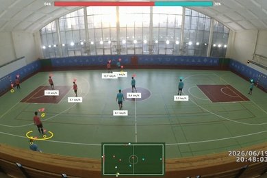 Футбольная видеоаналитика: отчёт по матчу и карточки игроков из записи одной камеры
