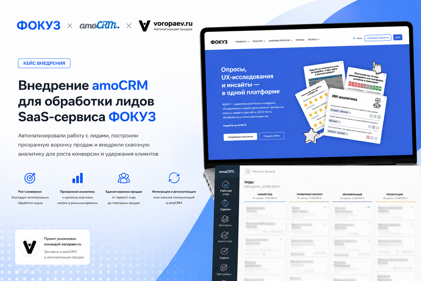Кейс SaaS-платформы: автоматизация лидогенерации и продаж с помощью amoCRM