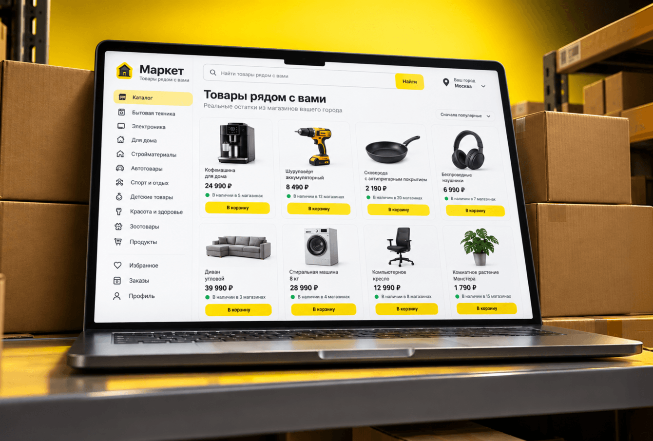 Маркетплейс товаров из API Yandex.Market