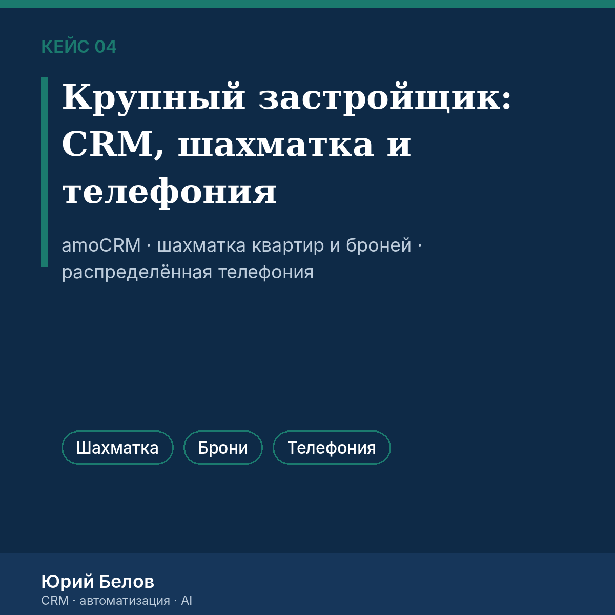 Застройщик из ТОП-30: путь клиента от звонка до сделки в amoCRM + своя шахматка квартир