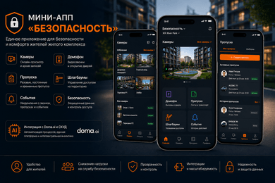Мини-приложение «Безопасность» для управления доступом и сервисами ЖК