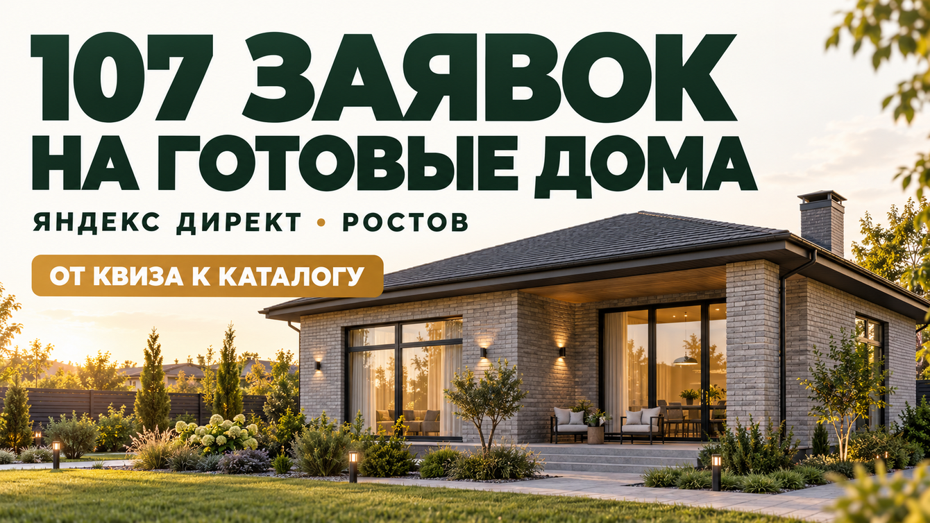 Реклама готовых домов в Ростове: 107 заявок из Яндекс Директа