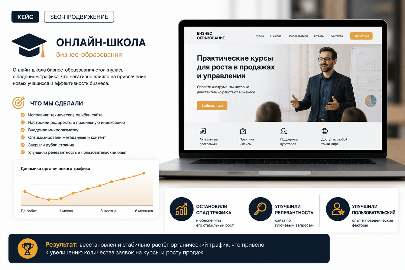 Комплексная оптимизация сайта онлайн-школы
