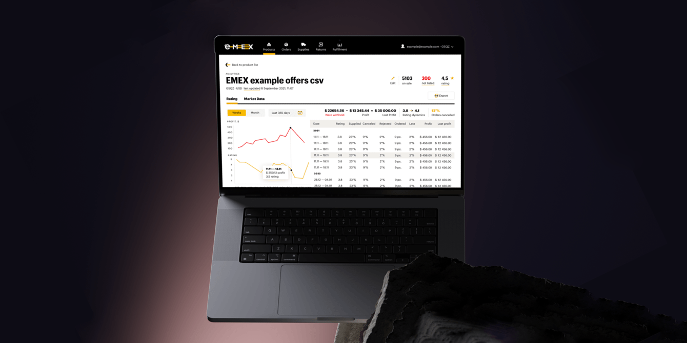 Личный кабинет поставщика EMEX DWC