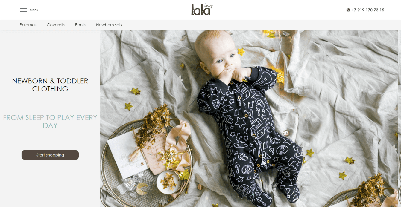 Разработка сайта для производителя детской одежды «LalaBaby Group»