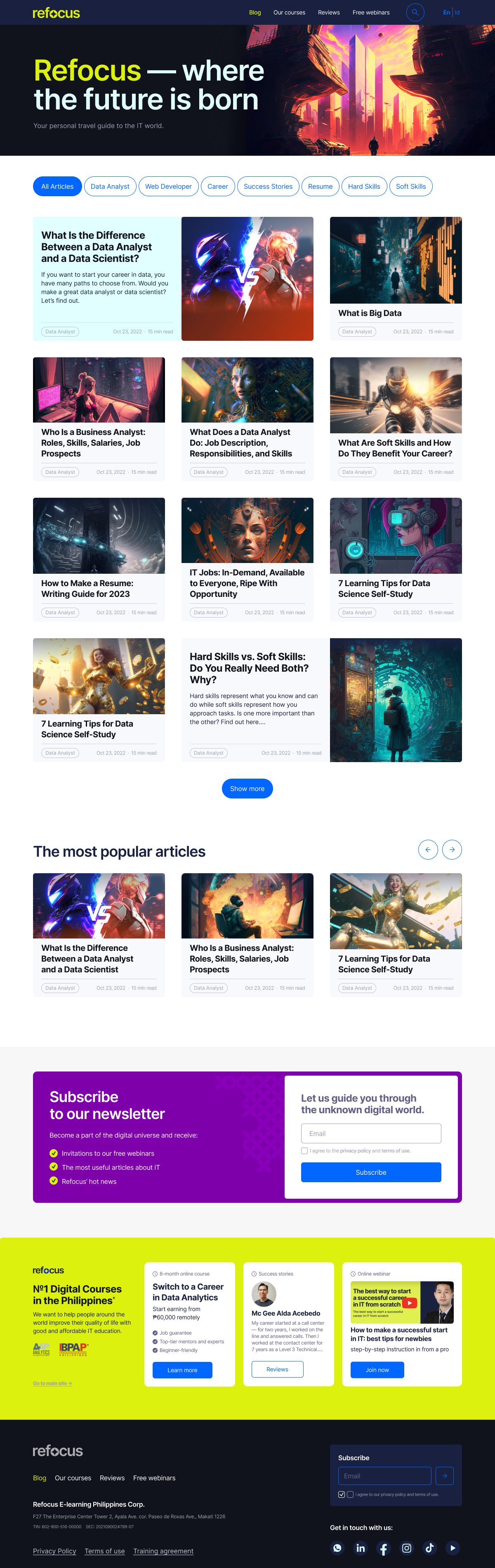 Refocus Blog - Разработка блога для IT-сообщества