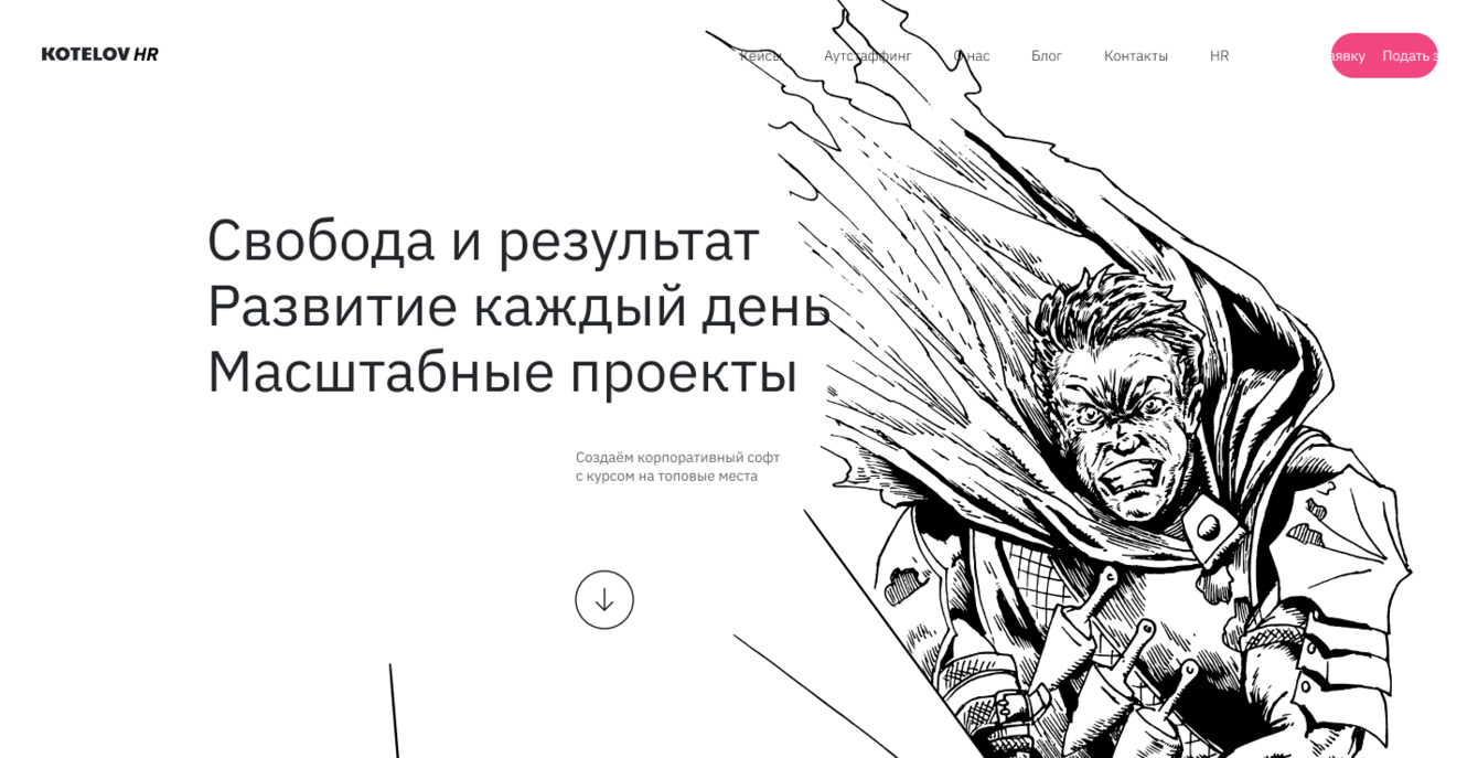 HR страница сайта kotelov.com