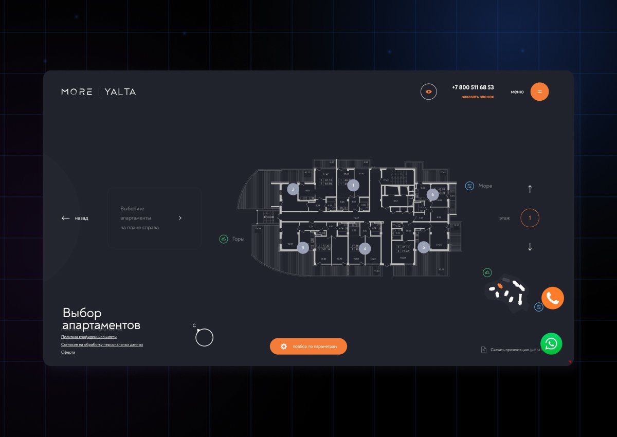 Веб-сайт девелоперского проекта More Yalta