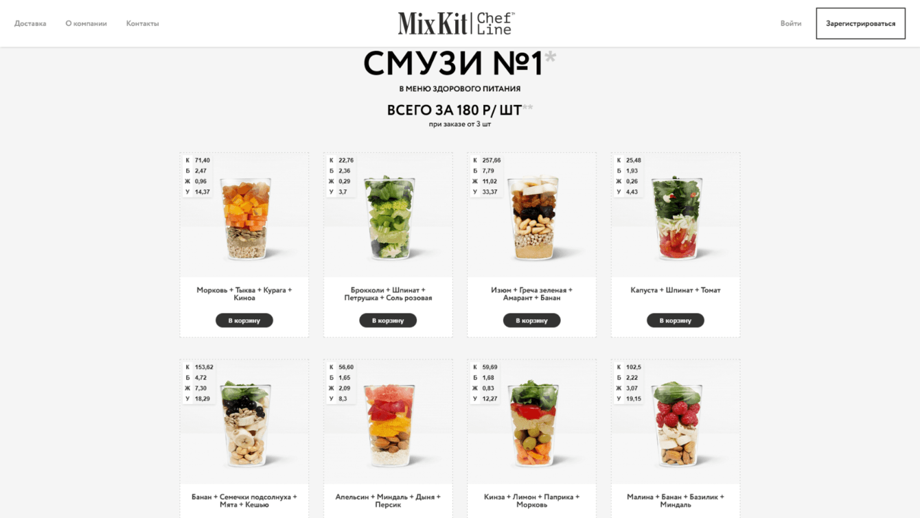 Mixkit - онлайн площадка для продажи cмузи по модели D2C (direct to customer)