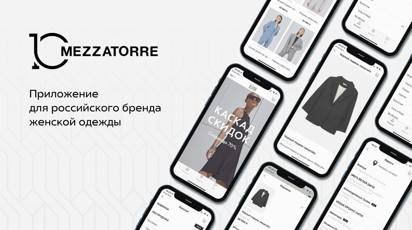 Разработка мобильного приложения для интернет-магазина женской одежды  Mezzatorre