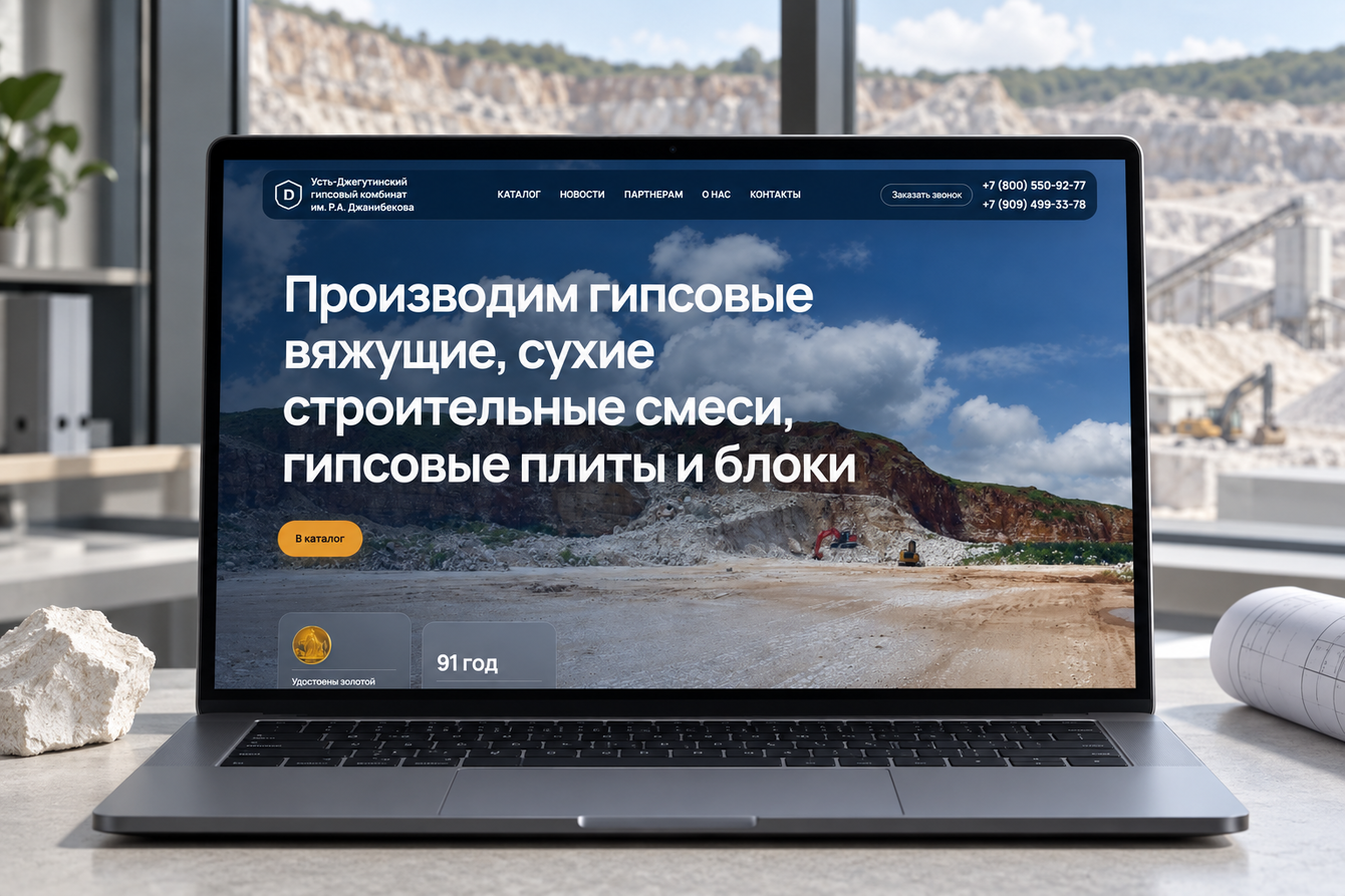 КЧР Гипс: сайт-каталог с инструментами для отдела сбыта