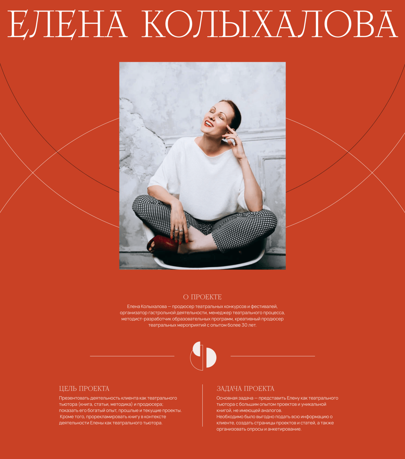 Персональный сайт и брендинг для театрального тьютора Елены Колыхаловой
