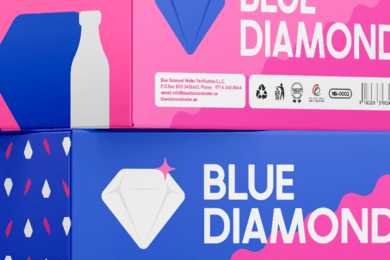 Blue Diamond: брендинг и дизайн упаковки воды в ОАЭ