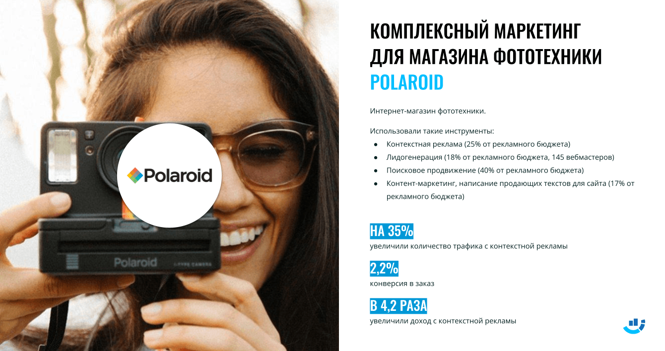 [Кейс] Улыбайтесь, вас снимают! На 35% увеличили трафик на сайт Polaroid