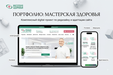 Кейс Мастерская Здоровья: сайт сети клиник в СПб с медицинским SEO и онлайн-записью