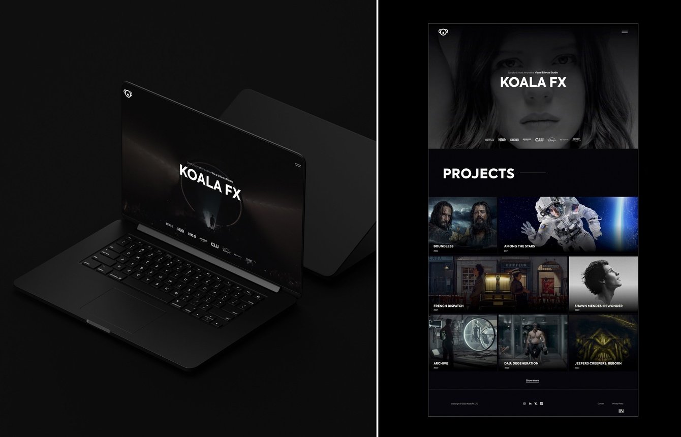 Разработка веб-сайта для VFX студии