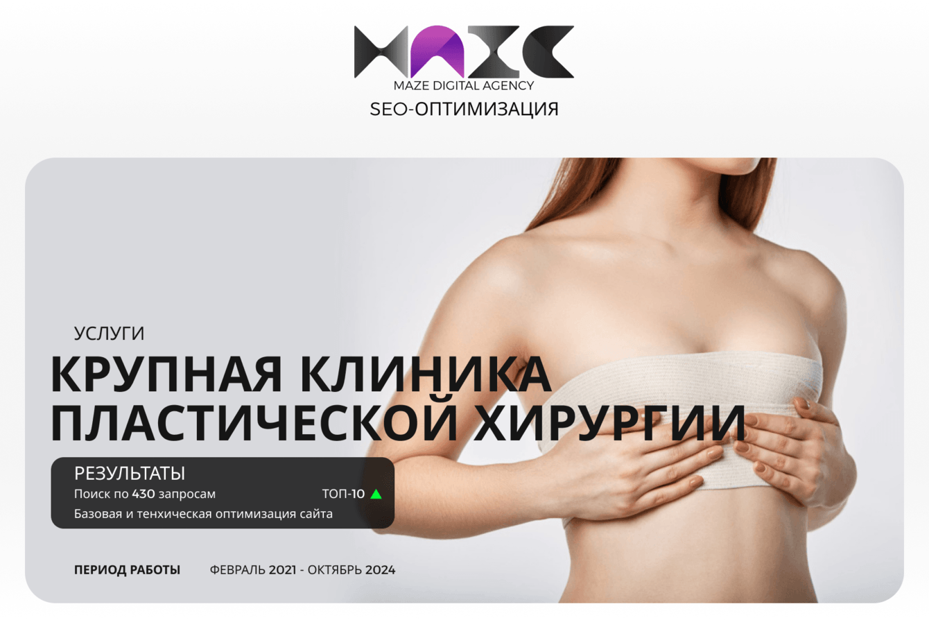 Как мы вывели сайт крупнейшей клиники пластической хирургии в ТОП