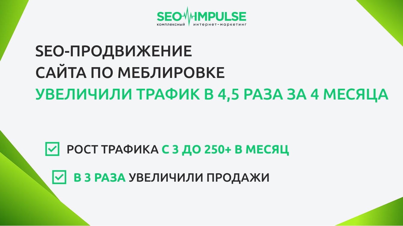 SEO-продвижение сайта по меблировке: увеличили трафик в 4,5 раза за 4 месяца