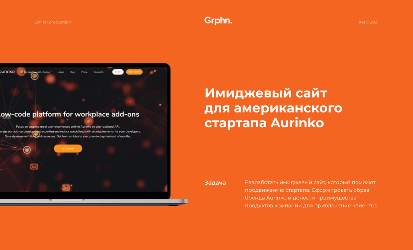 Имиджевый сайт для американского стартапа Aurinko