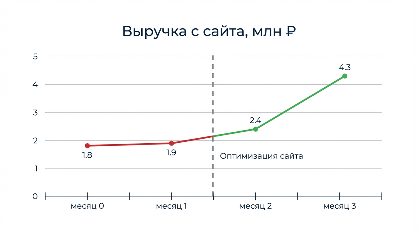 Оптимизация сайта промышленного дилера: +217% лидов, за счет скорости сайта: с 5с до 1.4с