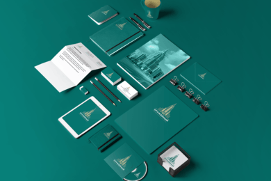 Логотип и фирменный стиль бизнес центра 