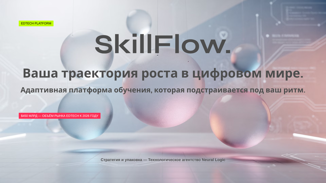 Смысловая упаковка и разработка B2B-питч-дека для адаптивной EdTech-платформы SkillFlow
