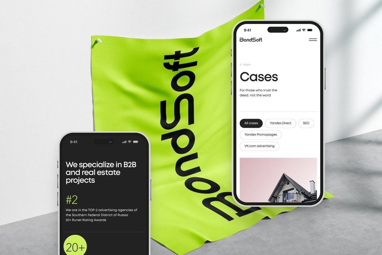 Bondsoft - эффектный сайт для диджитал агентства