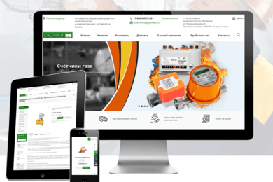 Разработка интернет-магазина оборудование учета, счетчики воды, газа, электроэнергии, теплосчетчики.