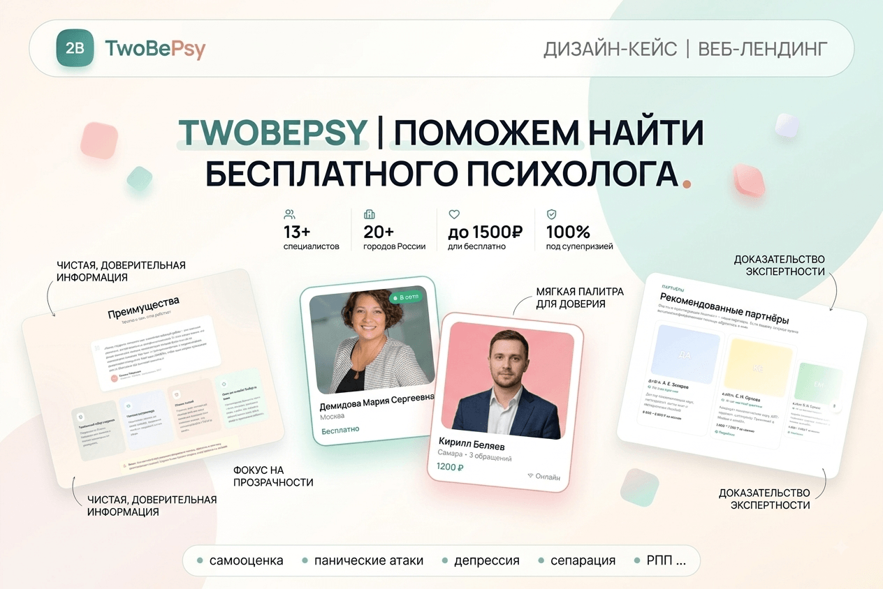 Кейс TwoBePsy: платформа подбора психологов на Next.js и Payload CMS со сквозной записью