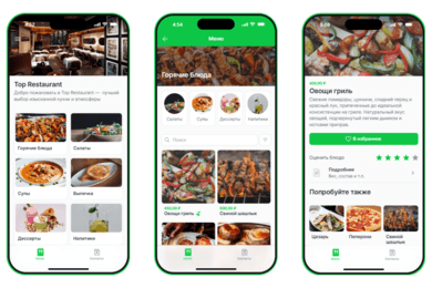 Электронное меню через  QR код