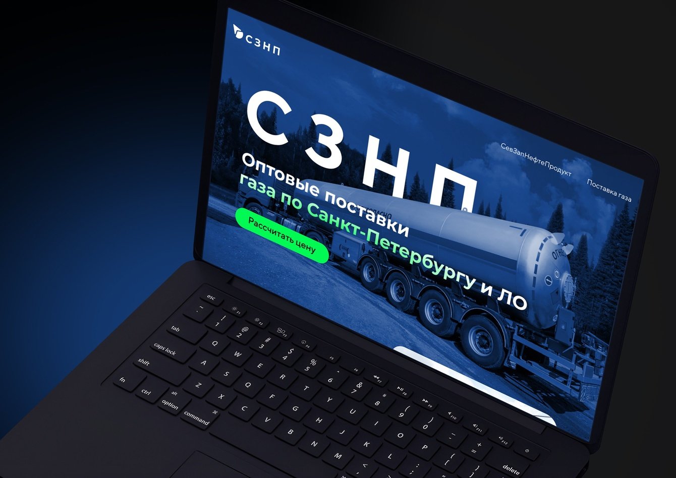 Сайт о поставке газа для компании СЗНП