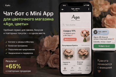 Чат-бот с Mini App для цветочного магазина «Aga, цветы»