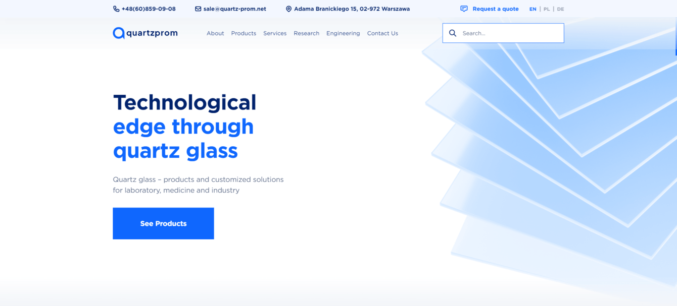 Сайт для компании Quartzprom