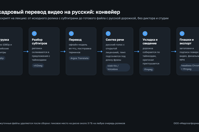 Закадровый перевод видео на русский: распознавание, перевод и синтез речи