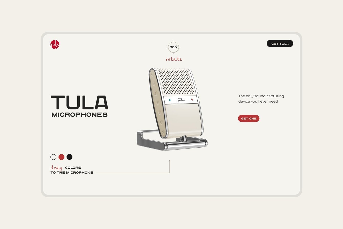 Промосайт для Tula — бренда авторских микрофонов от Дэвида Брауна, лидера группы Brazzaville