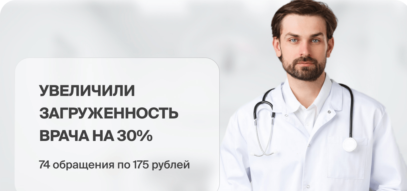 Кейс: получили 74 обращения по 175 рублей для врача-остеопата и увеличили его загруженность на 30%