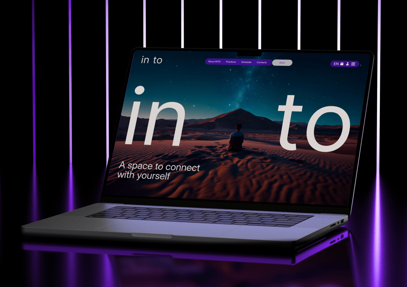 Магия пустыни и градиентов — сайт для студии медитативных практик в Дубае