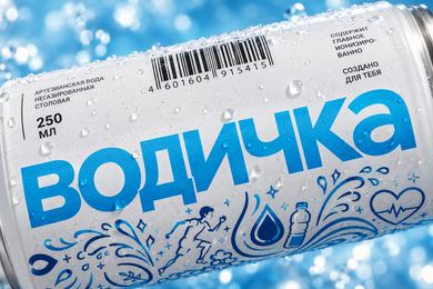 Водичка: логотип, фирменный стиль и упаковка питьевой воды