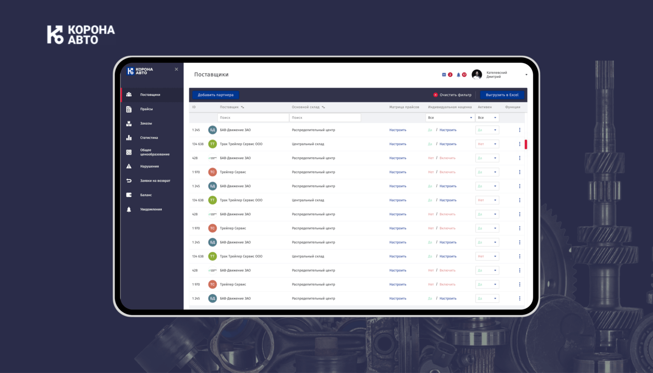 КоронаАвто — партнерская программа для поставщика автозапчастей
