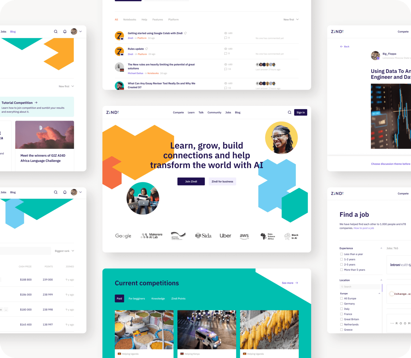 Айдентика и редизайн для африканского стартапа Zindi