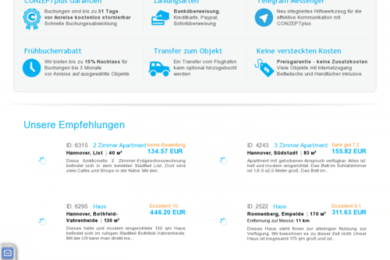 Система бронирования краткосрочной аренды частного сектора в Германии.