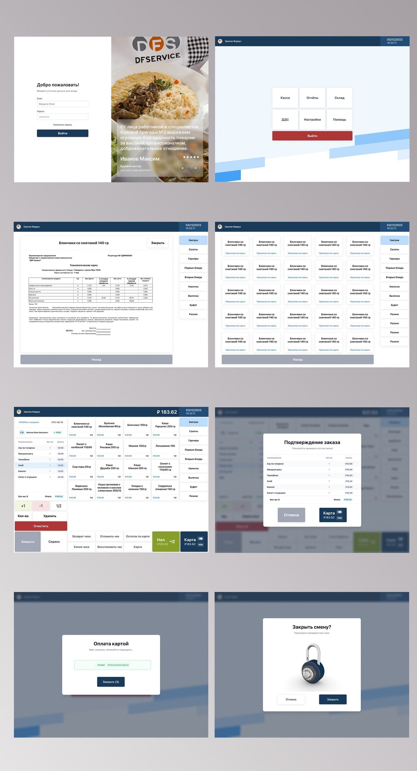 Сервис учёта питания рабочего персонала
