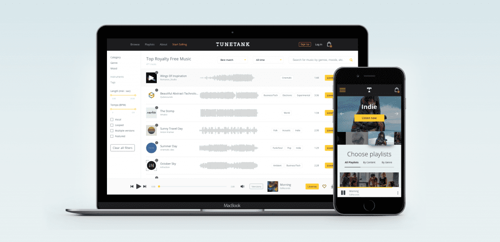 Музыкальный маркетплейс для автора голливудских трейлеров. Кейс Purrweb